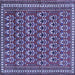 Square Persian Blue Traditional Rug, tr1143blu