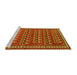 Sideview of Machine Washable Persian Yellow Traditional Rug, wshtr1143yw