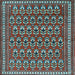 Square Persian Light Blue Traditional Rug, tr1143lblu