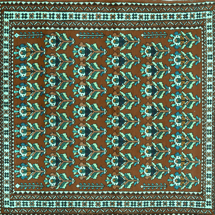 Square Machine Washable Persian Turquoise Traditional Area Rugs, wshtr1143turq