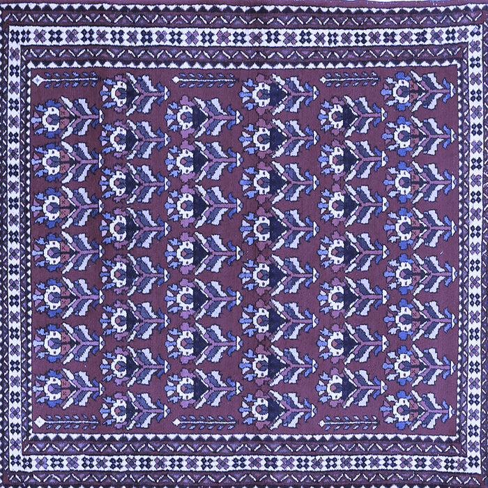 Square Machine Washable Persian Blue Traditional Rug, wshtr1143blu
