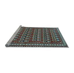 Sideview of Machine Washable Persian Light Blue Traditional Rug, wshtr1143lblu