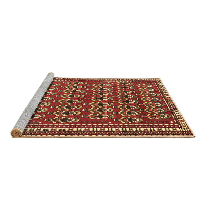 Sideview of Machine Washable Persian Brown Traditional Rug, wshtr1143brn