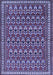 Machine Washable Persian Blue Traditional Rug, wshtr1143blu