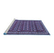 Sideview of Machine Washable Persian Blue Traditional Rug, wshtr1143blu