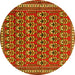 Round Persian Yellow Traditional Rug, tr1143yw