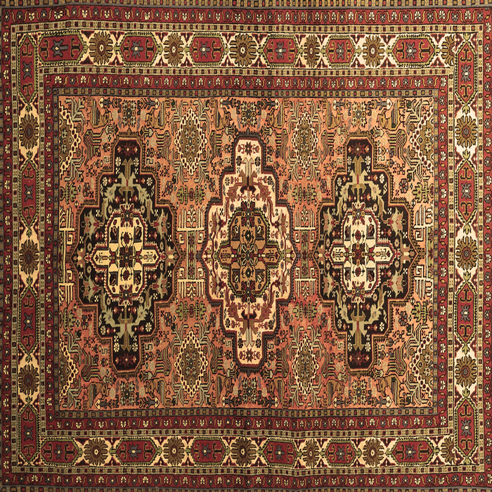 Square Persian Brown Traditional Rug, tr1144brn