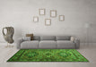 Machine Washable Persian Green Traditional Area Rugs in a Living Room,, wshtr1144grn