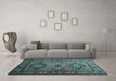 Machine Washable Persian Light Blue Traditional Rug in a Living Room, wshtr1144lblu