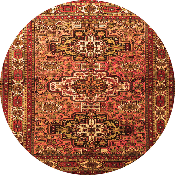 Machine Washable Persian Orange Traditional Area Rugs, wshtr1144org