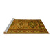 Sideview of Machine Washable Persian Yellow Traditional Rug, wshtr1144yw