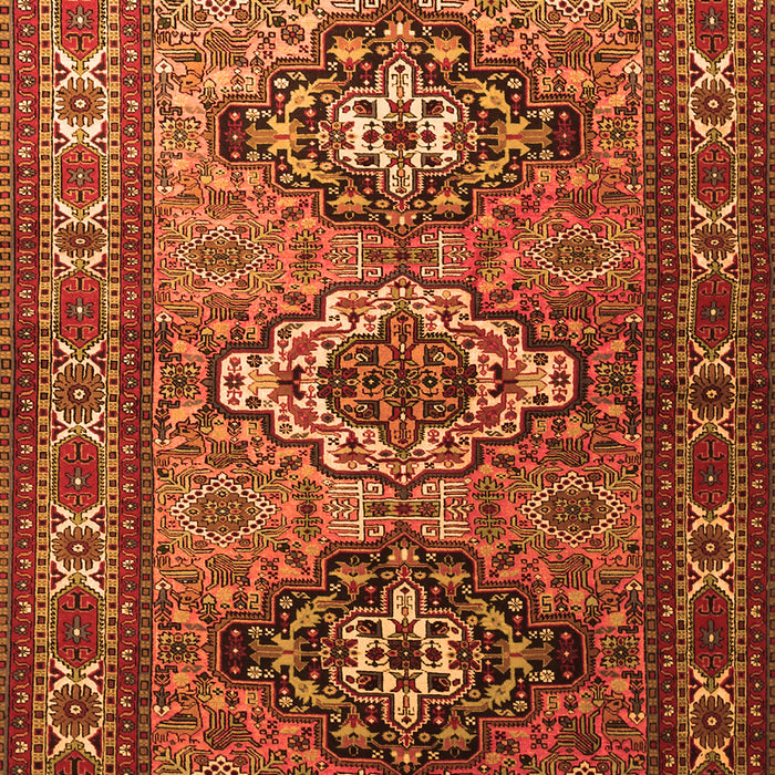 Serging Thickness of Machine Washable Persian Orange Traditional Area Rugs, wshtr1144org