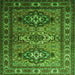 Round Machine Washable Persian Green Traditional Area Rugs, wshtr1144grn