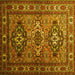 Square Machine Washable Persian Yellow Traditional Rug, wshtr1144yw