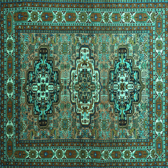 Square Persian Turquoise Traditional Rug, tr1144turq
