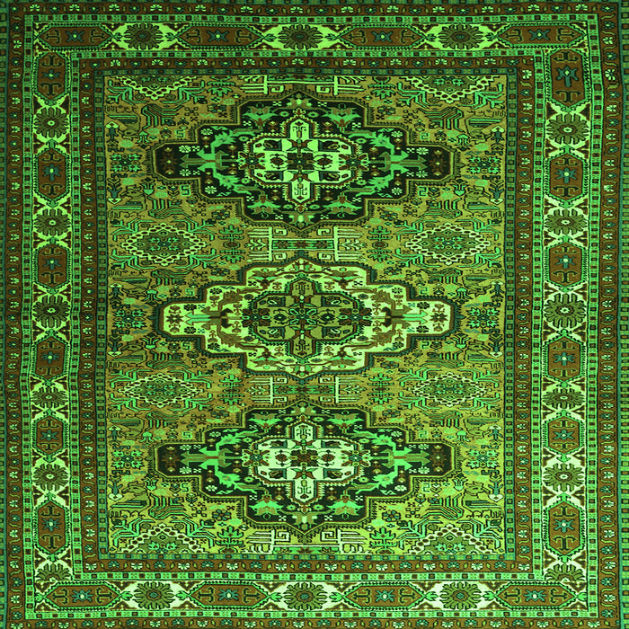 Serging Thickness of Persian Green Traditional Rug, tr1144grn