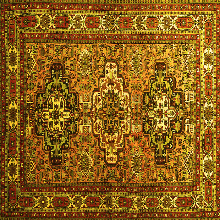 Square Persian Yellow Traditional Rug, tr1144yw