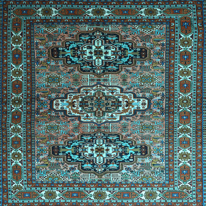 Square Machine Washable Persian Light Blue Traditional Rug, wshtr1144lblu