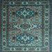 Square Machine Washable Persian Light Blue Traditional Rug, wshtr1144lblu