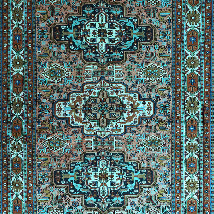 Machine Washable Persian Light Blue Traditional Rug, wshtr1144lblu