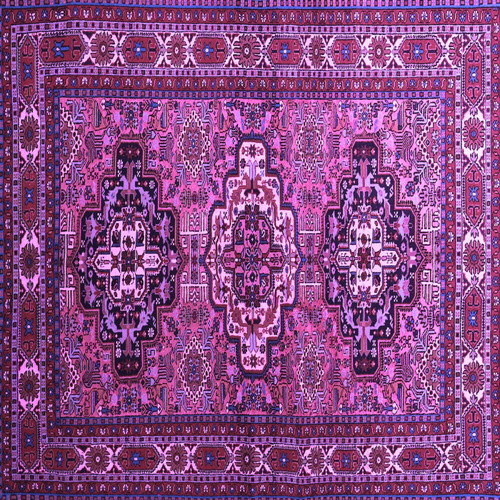 Square Machine Washable Persian Purple Traditional Area Rugs, wshtr1144pur
