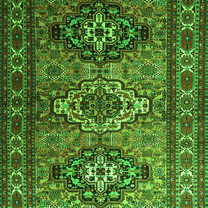 Serging Thickness of Machine Washable Persian Green Traditional Area Rugs, wshtr1144grn