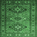 Square Machine Washable Persian Emerald Green Traditional Area Rugs, wshtr1144emgrn