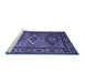 Sideview of Machine Washable Persian Blue Traditional Rug, wshtr1144blu