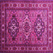 Square Machine Washable Persian Pink Traditional Rug, wshtr1144pnk