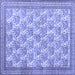 Square Persian Blue Traditional Rug, tr1145blu