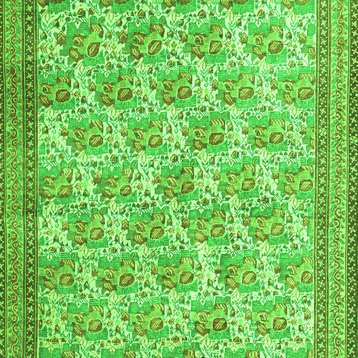 Serging Thickness of Machine Washable Persian Green Traditional Area Rugs, wshtr1145grn