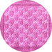 Round Persian Pink Traditional Rug, tr1145pnk