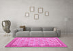 Machine Washable Persian Pink Traditional Rug in a Living Room, wshtr1145pnk