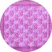 Round Persian Purple Traditional Rug, tr1145pur