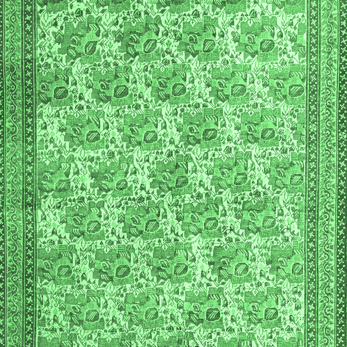 Machine Washable Persian Emerald Green Traditional Area Rugs, wshtr1145emgrn