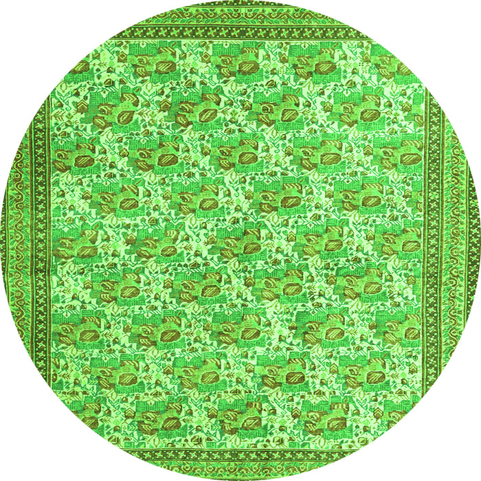 Square Persian Green Traditional Rug, tr1145grn