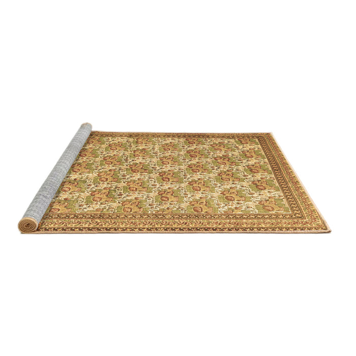 Sideview of Machine Washable Persian Brown Traditional Rug, wshtr1145brn