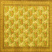 Square Machine Washable Persian Yellow Traditional Rug, wshtr1145yw