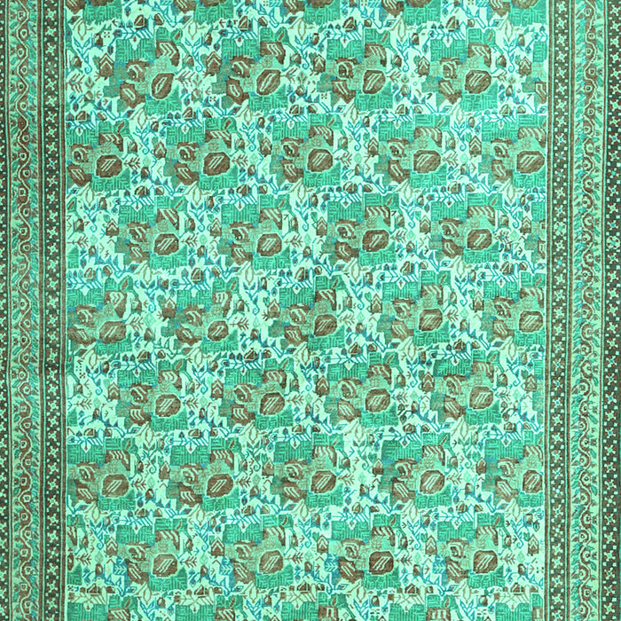Machine Washable Persian Turquoise Traditional Area Rugs, wshtr1145turq