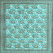 Square Persian Light Blue Traditional Rug, tr1145lblu