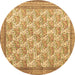 Round Persian Brown Traditional Rug, tr1145brn