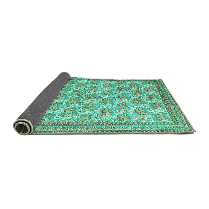Sideview of Persian Turquoise Traditional Rug, tr1145turq