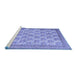 Sideview of Machine Washable Persian Blue Traditional Rug, wshtr1145blu