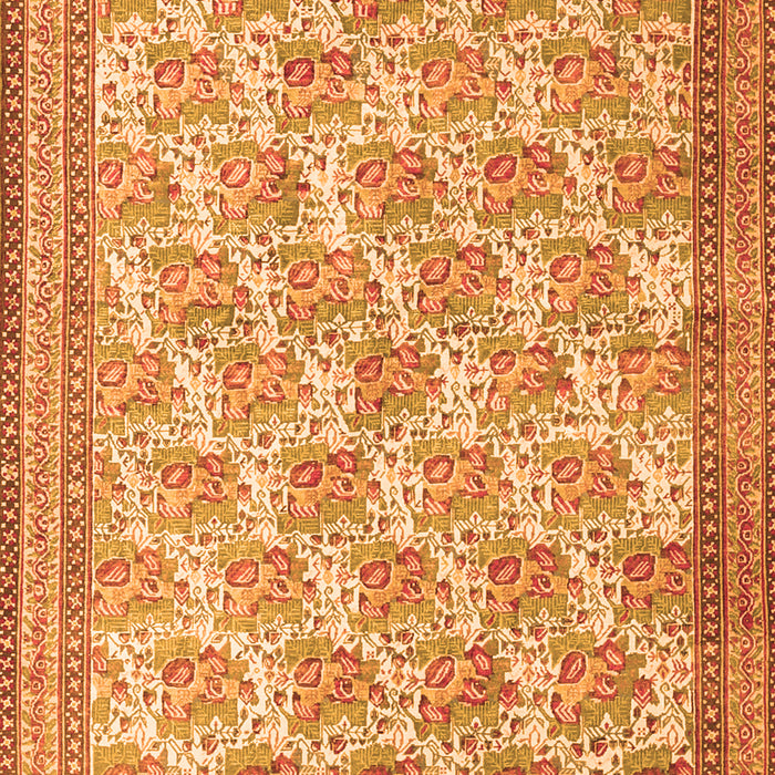 Serging Thickness of Machine Washable Persian Orange Traditional Area Rugs, wshtr1145org