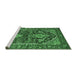 Sideview of Machine Washable Persian Emerald Green Traditional Area Rugs, wshtr1146emgrn