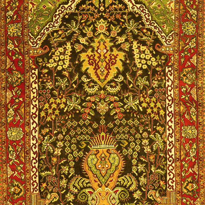 Machine Washable Persian Yellow Traditional Rug, wshtr1146yw
