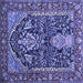 Square Persian Blue Traditional Rug, tr1146blu