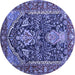 Round Persian Blue Traditional Rug, tr1146blu