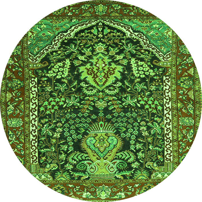 Machine Washable Persian Green Traditional Area Rugs, wshtr1146grn