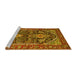 Sideview of Machine Washable Persian Yellow Traditional Rug, wshtr1146yw